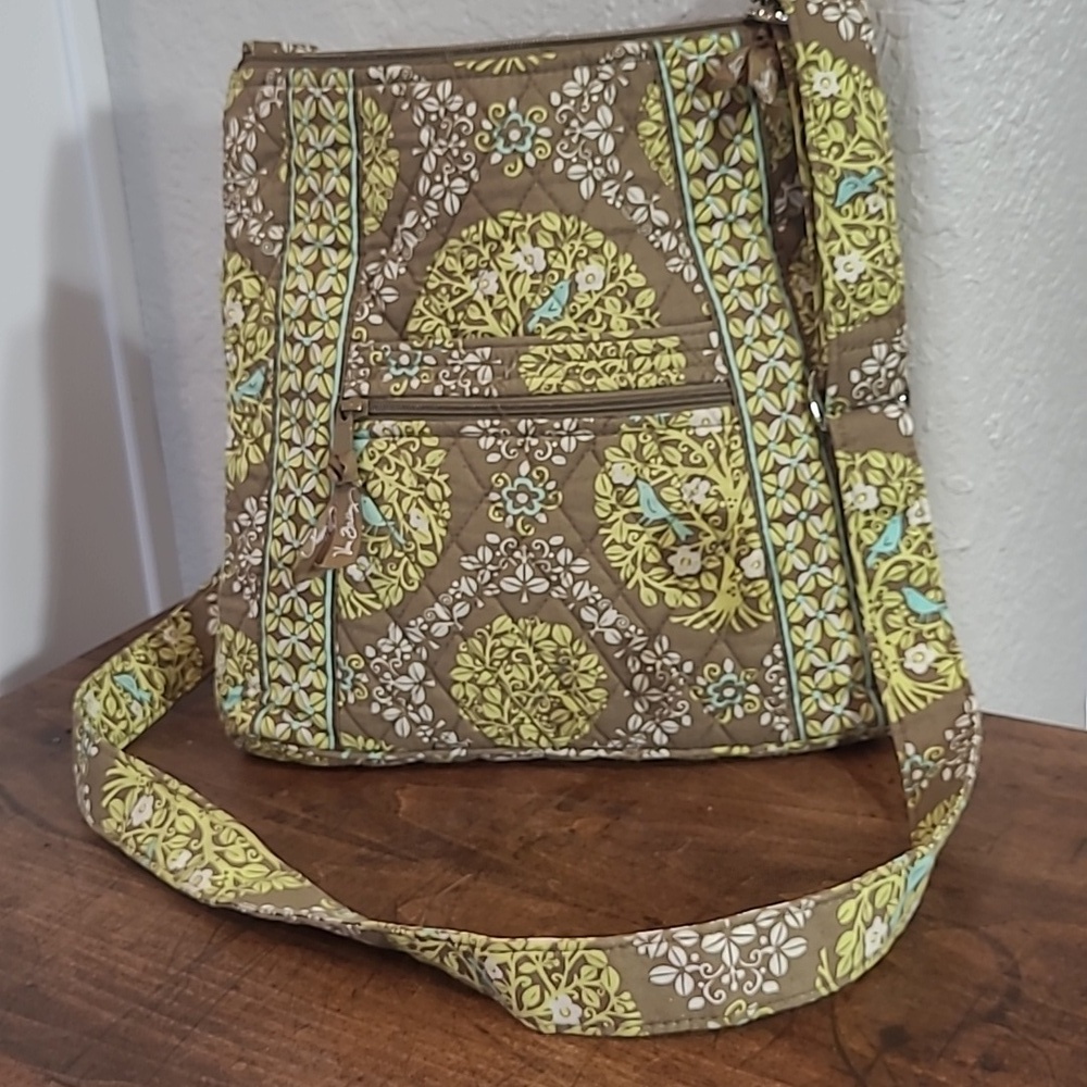 EUC Vera Bradley "Sittin in a Tree" Women's Brown/Yellow Floral Hipster Purse